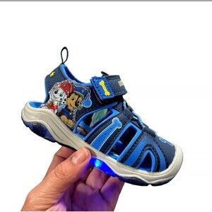 Nickelodeon Paw Patrol Baby Toddler Boys Sport Sandals Size 7 Blue Light Up NEW!